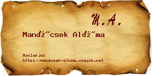 Manácsek Alóma névjegykártya
